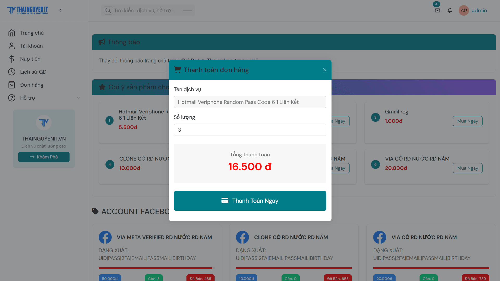 [SHOPCLONE] Thiết kế website bán clone, via, tài nguyên ads v.v - Image 3