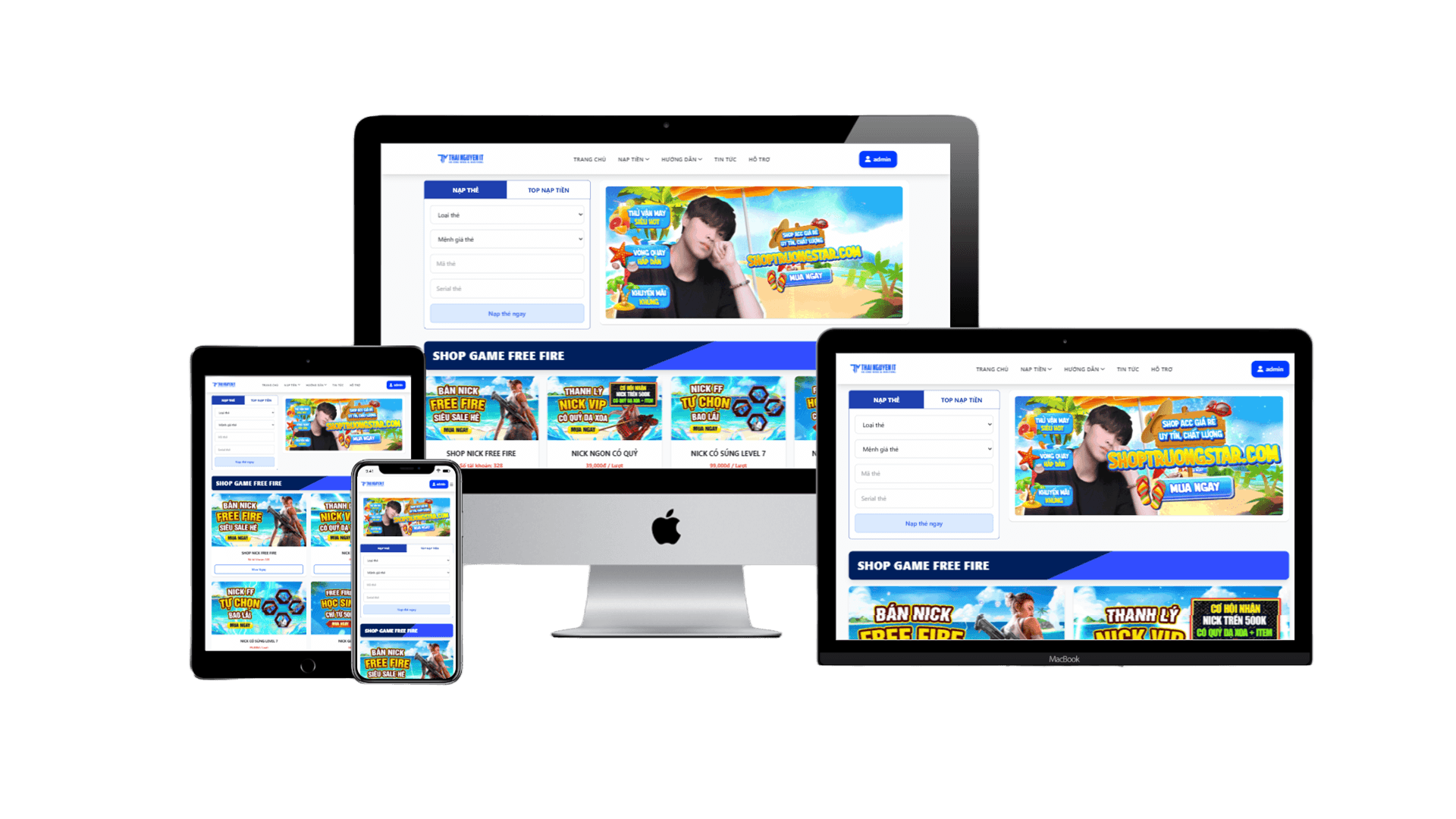 [SHOPNICKV1] Thiết kế website bán nick game mới nhất