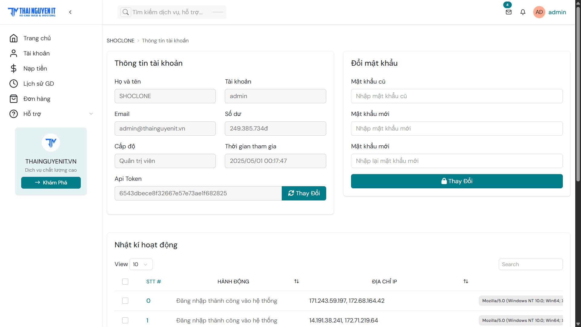 [SHOPCLONE] Thiết kế website bán clone, via, tài nguyên ads v.v - Image 5